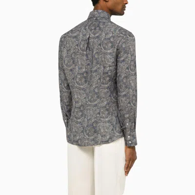 Shop Brunello Cucinelli Shirt With Paisley Print In Grey