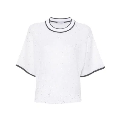 Shop Brunello Cucinelli Sweaters In White/grey
