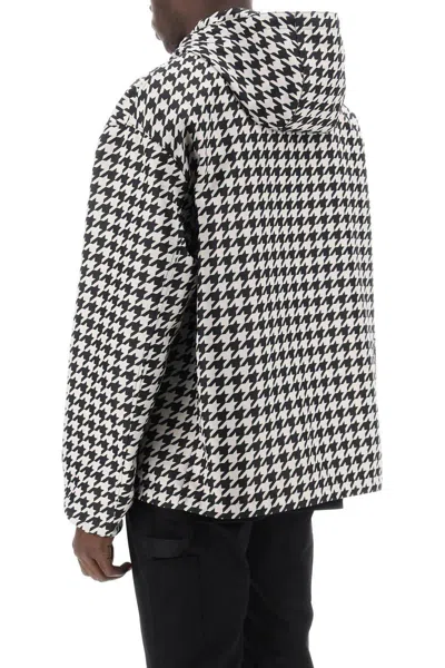 Shop Burberry Houndstooth Windbreaker Jacket In Multicolor