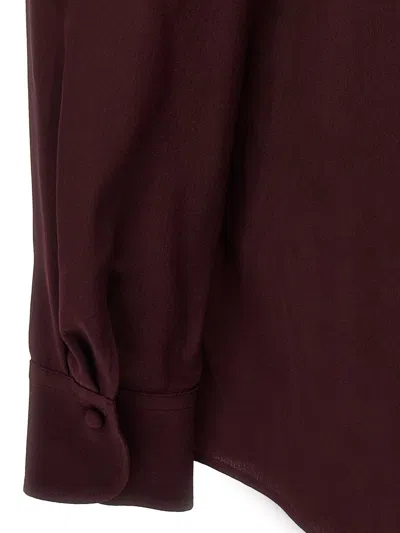 Shop Chloé Pussy Bow Blouse In Bordeaux