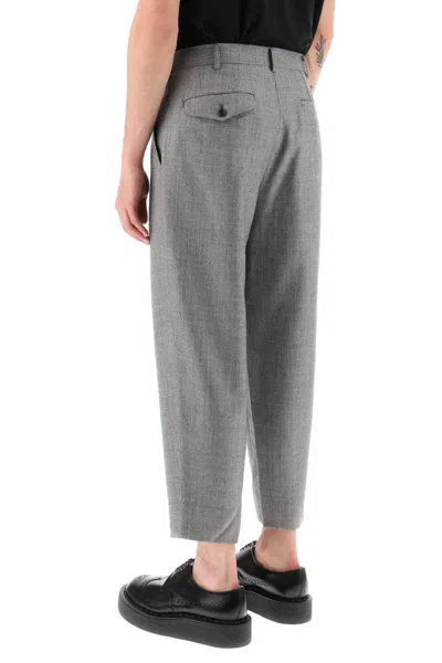 Shop Comme Des Garçons Homme Deux Comme Des Garcons Homme Plus Cropped Light Wool Pants In Grey