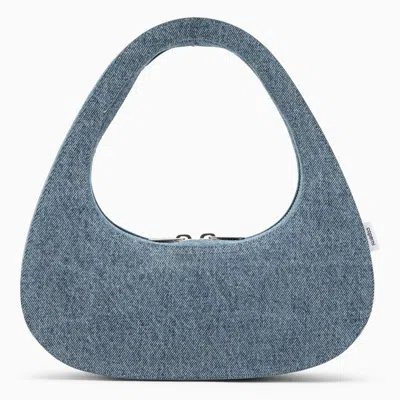 Shop Coperni Baguette Swipe Bag In Denim In Blue