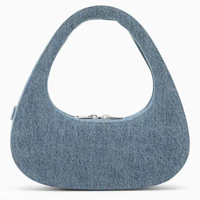 Shop Coperni Baguette Swipe Bag In Denim In Blue