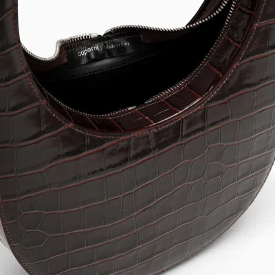 Shop Coperni Croco Swipe Bag In Brown