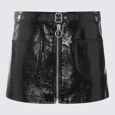 Shop Courrèges Black Cotton Mini Skirt
