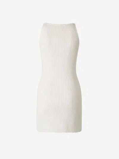 Shop Courrèges Knitted Mini Dress In Blanc