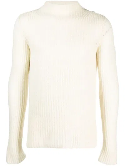 Dries Van Noten High-neck Long-sleeved Sweater In Nude & Neutrals