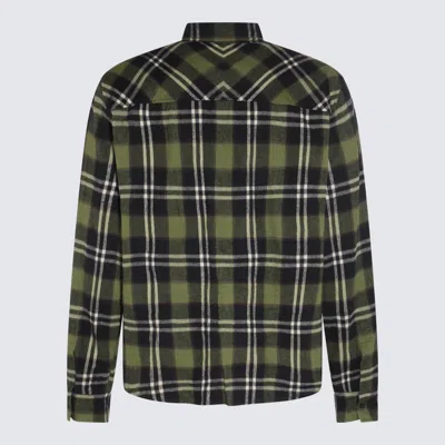 Shop Dsquared2 Green And Brown Cotton Plaid Print Flannel Shirt In Green/brown