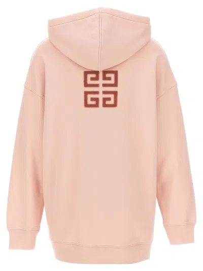 Shop Givenchy Flocked Logo Hoodie In Pink