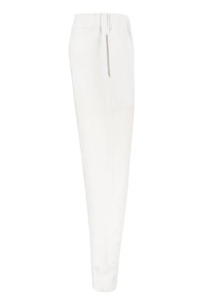 Shop Fabiana Filippi Plush Trousers In White