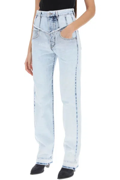 Shop Isabel Marant Noemie Straight Leg Jeans In Blue