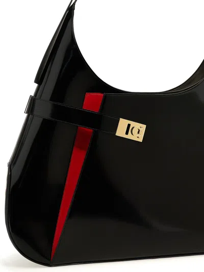 Shop Ferragamo 'archivio Xl' Shoulder Bag In Black