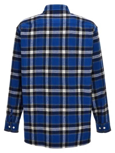 Shop Givenchy Check Flannel Shirt In Blue