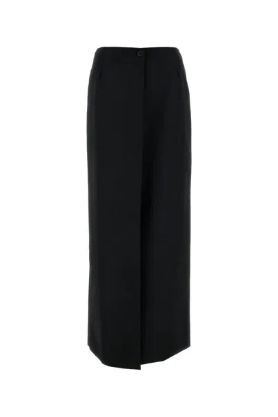 Givenchy Wool And Mohair Long Skirt In Black