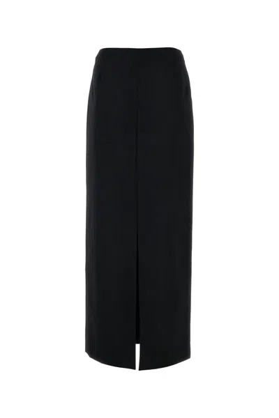 Givenchy Wool And Mohair Long Skirt In Black