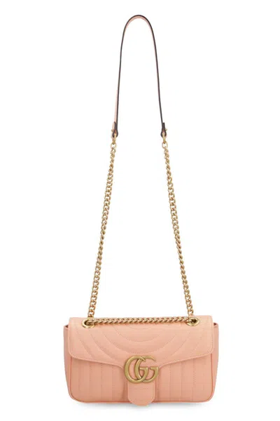Shop Gucci Gg Marmont Leather Shoulder Bag In Pink