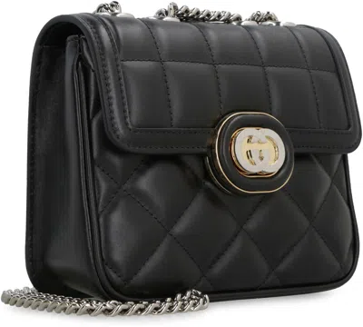 Shop Gucci Deco Mini Leather Shoulder Bag In Black