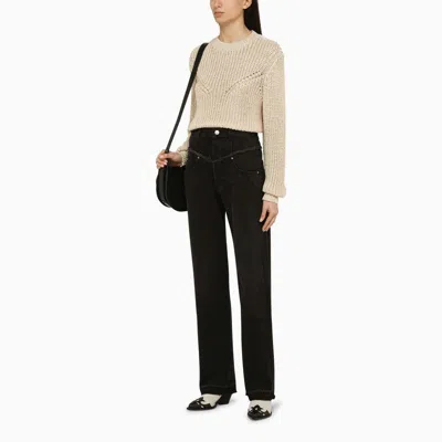 Shop Isabel Marant Ecru Crew-neck Jumper In Beige