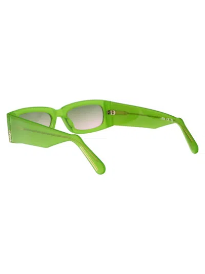 Shop Gcds Sunglasses In 93p Verde Chiaro Luc/verde Grad