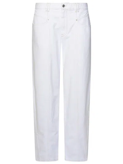 Shop Isabel Marant Étoile White Cotton Jeans