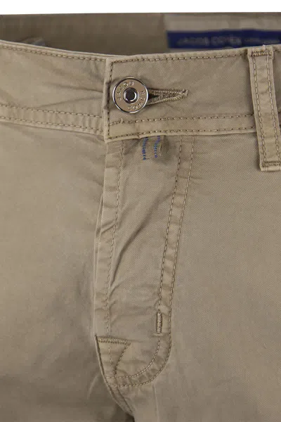 Shop Jacob Cohen Five-pocket Jeans Trousers In Ecru