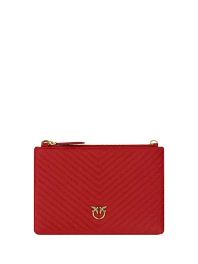 Shop Pinko Clutches In Rosso-antique Gold