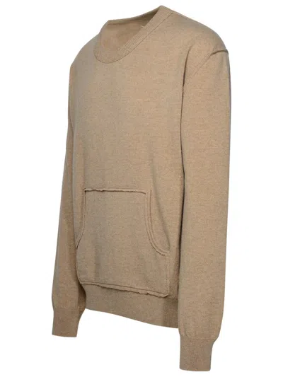 Shop Maison Margiela Beige Cashmere Blend Sweater