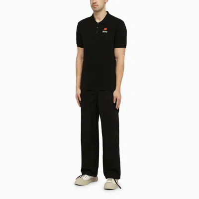 Shop Kenzo Short-sleeved Polo Shirt With Logo In Black