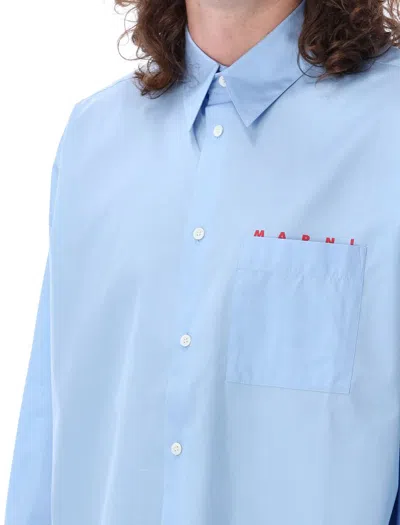 Shop Marni Hidden Logo Shirt In Blue