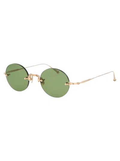 Shop Matsuda Sunglasses In Bg Brushed Gold Sage Green