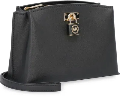 Shop Michael Kors Ruby Leather Messenger Bag In Black
