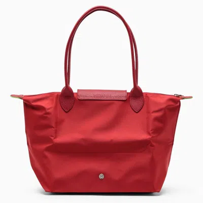 Shop Longchamp M Le Pliage Green Bag In Red