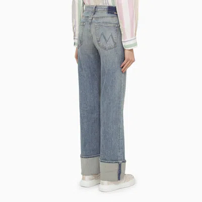 Shop Mother The Duster Skimp Cuff Jeans With Turn-ups In Blue