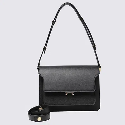 Shop Marni Black Leather Trunk Shoulder Bag