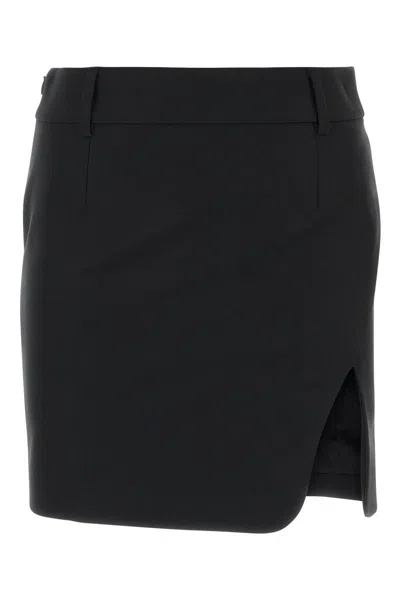 Off-white Off White Black Drill Mini Skirt In Blackblac