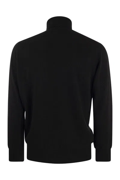 Shop Mc2 Saint Barth Diabolik Wool And Cashmere Blend Turtleneck Sweater In Black