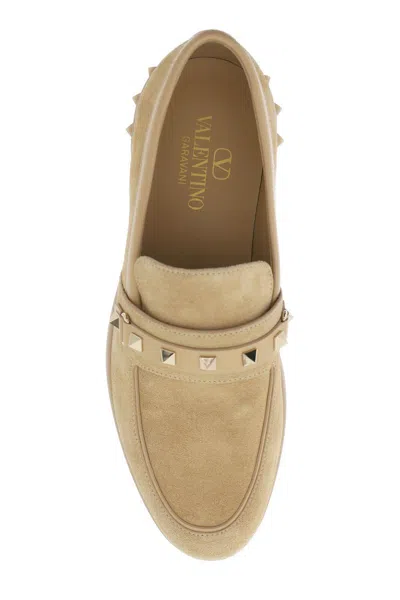 Shop Valentino Garavani "leisure Flows Suede In Beige