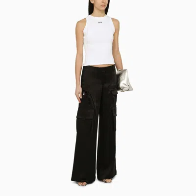 Shop Off-white ™ Toybox Satin Cargo Trousers In Black