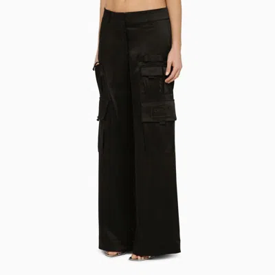 Shop Off-white ™ Toybox Satin Cargo Trousers In Black