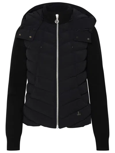 Shop Moose Knuckles 'valencia' Black Wool Blend Jacket