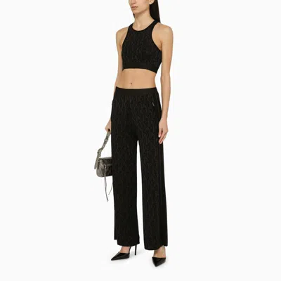 Shop Palm Angels Trousers With Logo In Black