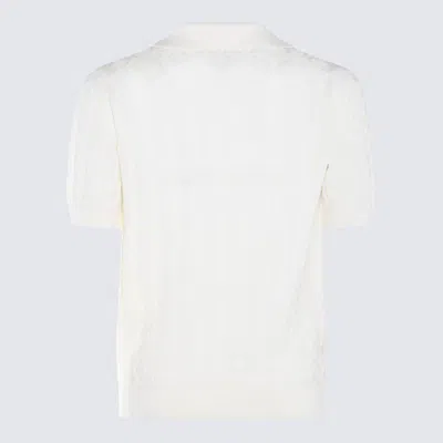 Shop Piacenza Cashmere White Cotton Polo Shirt