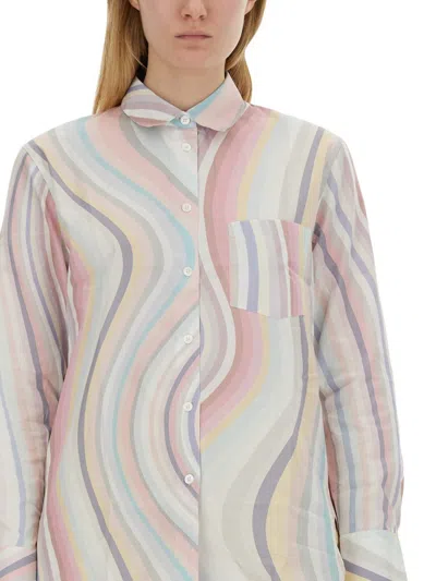 Shop Ps By Paul Smith Ps Paul Smith "faded Swirl" Shirt In Multicolour