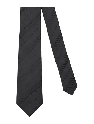Shop Saint Laurent Rayure Faille Tie In Black/black
