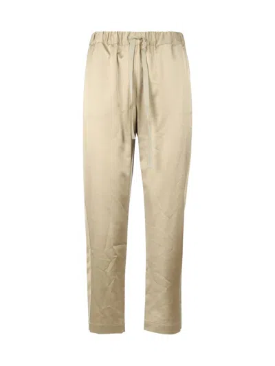 Shop Semicouture Regular & Straight Leg Pants In Nude & Neutrals