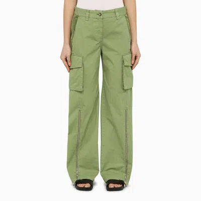 Shop Stella Mccartney Pistachio-coloured Cargo Trousers In Green