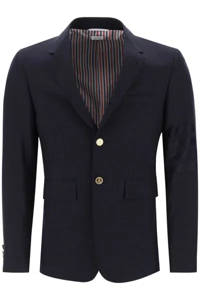 Shop Thom Browne Fit 1 Single-breasted 4-bar Wool Blazer In Blue