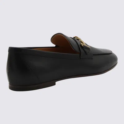 Shop Tod's Black Suede Double T Loafers