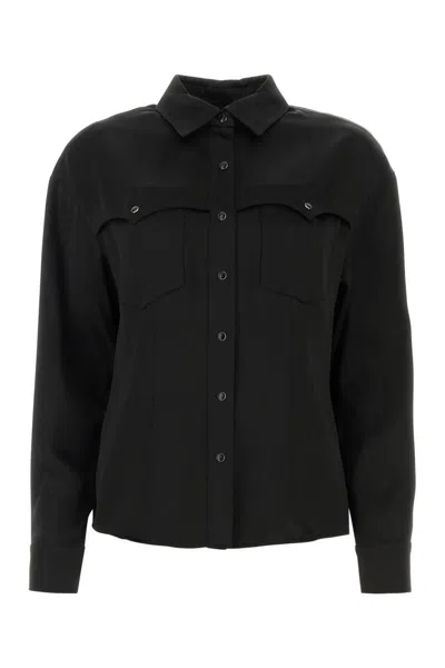 Tom Ford Long-sleeved Satin Shirt In Black