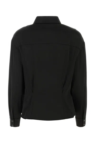 Tom Ford Long-sleeved Satin Shirt In Black